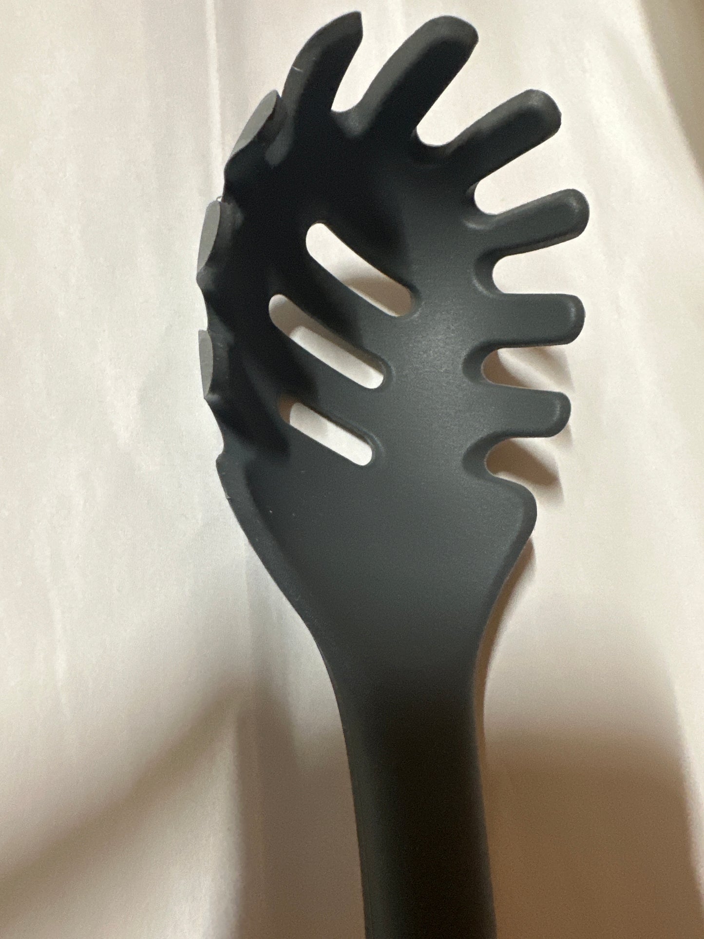 Silicone Pasta Fork, Heat Resistant Noodle Spoon Server, BPA-Free Spaghetti Strainer, 12.8 Inch (Grey)
