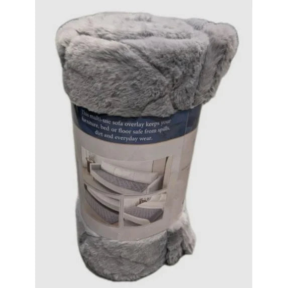 Brentwood Protective Sofa Overlay with Waterproof Backing, Non-Slip Bottom, Machine Washable, 28" x 72", Gray
