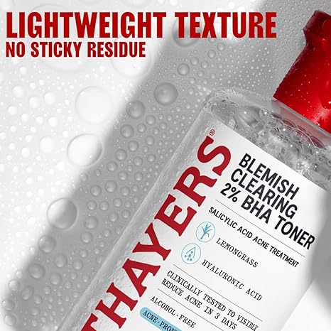 Thayers Blemish Clearing Salicylic Acid Toner, Acne Treatment Face Toner with 2% Salicylic Acid, Soothing and Non-Stripping Skin Care, 12 Fl Oz