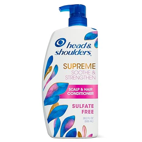 Head & Shoulders Supreme Sulfate-Free Conditioner with Argan Oil, with 1% Pyrithione Zinc, Anti-Dandruff Treatment, Soothe and Strengthen Hair and Scalp, 28.2 fl oz