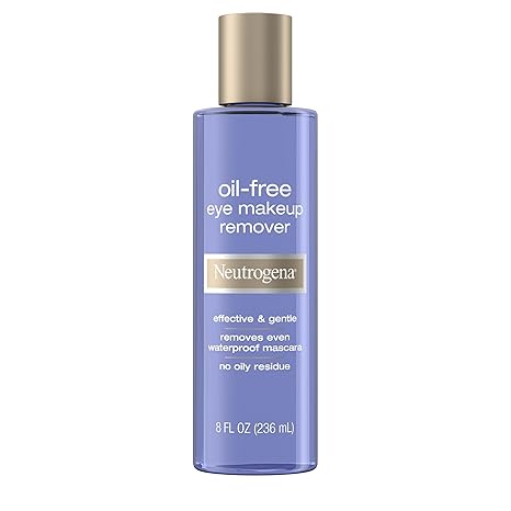 Neutrogena Gentle Oil-Free Eye Makeup Remover & Cleanser for Sensitive Eyes, Dissolves Waterproof Mascara, Non-Greasy Liquid Makeup Remover, Dermatologist & Ophthalmologist Tested, 8 fl. oz