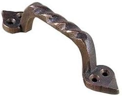 VAN DYKE'S RESTORERS Rustic Hand Forged Metal Twisted Grip Handle Pull - Oil Blackened, 5"