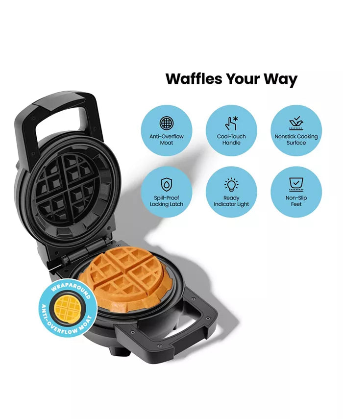 5" Stuffed Belgian Waffle Maker w/ Non-Stick Surface