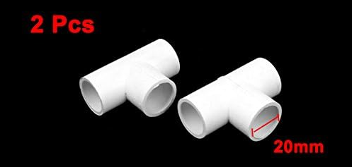 Uxcell 20mm Inner Dia 3 Way T Shaped PVC Water Pipe Tube Joint Connector 2pcs