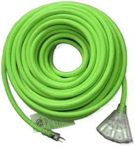 12 Gauge Extension Cord 50 feet 15 amp Triple Extension Cord 50 ft 123 125V 1875 WATTS Heavy Duty Indoor Outdoor Grounded Power Extension Cord 50 ft 12 Gauge Electric Cable 12 awg 50 Foot