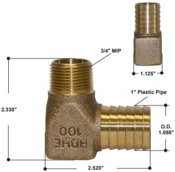 Merrill MFG RBHENL100 1" X 3/4" No-Lead Hydrant Elbow, Bronze, 1" X .75"
