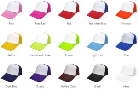 MR.R Sublimation Blanks Polyester Mesh Cap Mesh Hat Two Tone Trucker Summer Mesh Cap with Adjustable Snapback,2pcs per Pack
