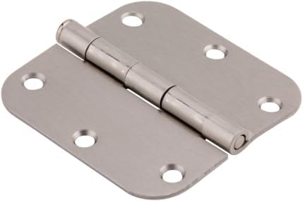 6 Value Pack of Door Hinges 3-12" Inch Satin Nickel with 58" Radius Corner by Silverline