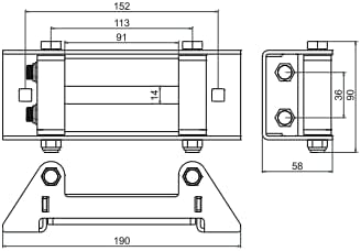 SALMAN 6" 4000-4500LBS 4-Way Roller Steel Fairlead 6 inch(152 mm) Hole Spacing for UTV/ATV Winch Accessory