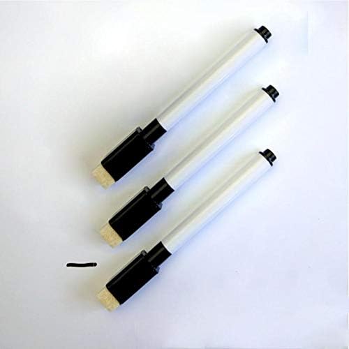 10 Pack Magnetic Dry Erase Markers with Eraser Cap Tips. Magnetic Feature is Great to Use On Fridge, Locker, Etc.(Black)