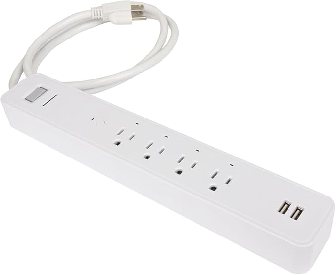 MaxLite, APS-6/USB/SMTR, Smart Advanced Power Strip, 4 AC Outlets, 2 USB Ports, 245 Joules of Surge Protection, App Controlled, Google & Alexa Compatible