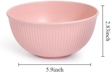 Wheat Straw Bowl Unbreakable Wheat Straw Cereal Bowls For Serving Soup Oatmeal,Ramen,Salad Microwave & Dishwasher Safe Soup And Salad Wheat Straw Cereal Bowls Bowls For Kitchen Cereal (pink)
