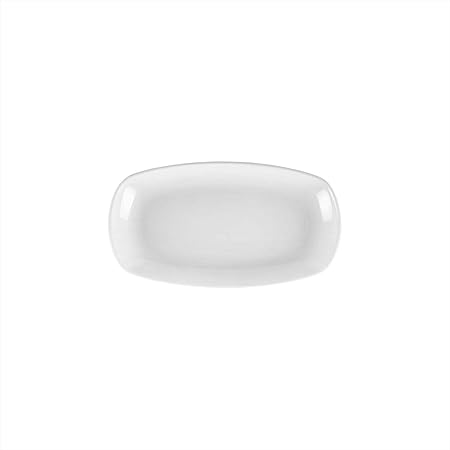 Porcelain Delta-Coupe 9.25" x 6.25" x h:1" Oval White Porcelain Platter (Set of 2)