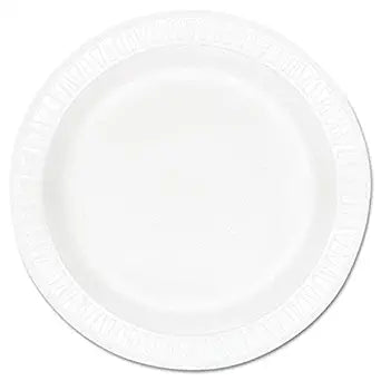 Dart 10PWCR 10.25 in White Unlaminated Foam Plate (Case of 500)