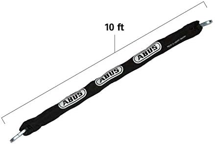 ABUS Hardened Steel 8KS 10 Foot x 5/16" Thick Square Security Chain for Bikes, Containers, Trailers, ATV, Motorcycles and Personal/Industrial Property