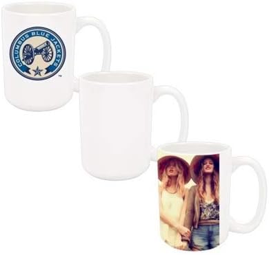 White Ceramic 15oz (12,7 x 10,6cm) Sublimation Coffee Tea Mug Heat Thermal Transfer Dye Coated Glossy 1 piece Diswashable Microwave Safe