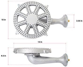 Cast Iron Propane Burner Head with Brass Fitting Orifice (SH16-DIY Burner)
