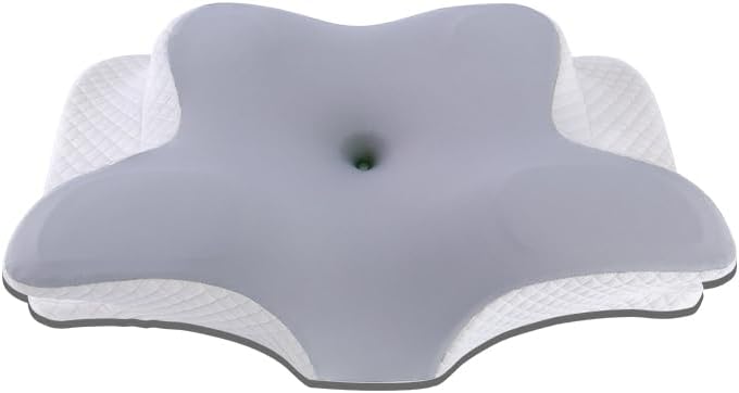 Cervical Neck Pillow for Sleeping Ergonomic Pillow Side Sleeper for Neck and Shoulder Pain Contour Memory Foam Pillow for Neck Pain Relief with Beathable Pillowcase - Light Gray