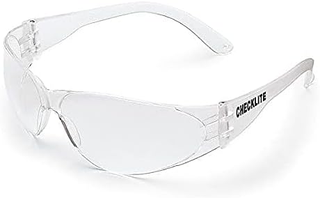 MCR Safety Glasses CL110 Checklite Clear Lens with UV Protection and Scratch Resistant Coating, 1 Pair