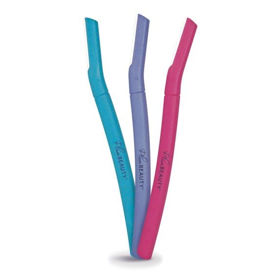 P'lum Beauty Facial Shaping Razors, Facial Dermaplaning Tools, Skin Safe, Hair Removal for Eyes & Face, 3ct.