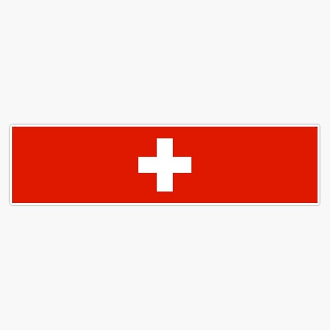 Switzerland Country Flag Sticker Vinyl Decal Bumper Sticker 5"