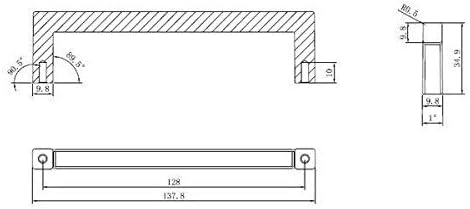 Richelieu Hardware BP873128CHBRZ Lambton Collection 5 116-inch (128 mm) Center-to-Center Champagne Bronze Modern Rectangular Cabinet and Drawer Pull Handle for Kitchen, Bathroom, and Furniture