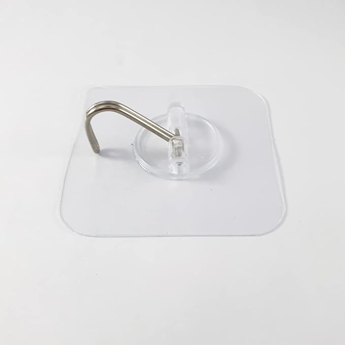 10 PCS Self Adhesive Heavy Duty Waterproof Transparent Wall Hooks, Kitchen Hooks, Bathroom Shower Hooks, Towel Hooks, Home Improvement Hooks