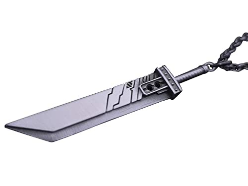 925 Sterling Silver Fantasy RPG F F VII 7 Remake Cloud Buster Sword Pendant Necklace