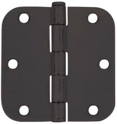 Cosmas Flat Black Door Hinge 3.5" Inch x 3.5" Inch with 58" Inch Radius Corners - 37564