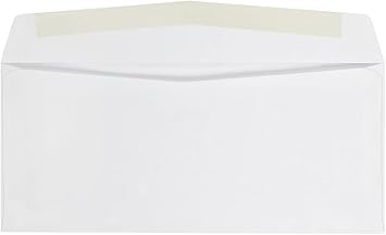 Quality Park 10 Envelopes, Letter Size White Mailing Envelopes, 4-18x9-12 Inch, No Window Business Envelopes, Gummed Closure, 500Box (QUA90020)