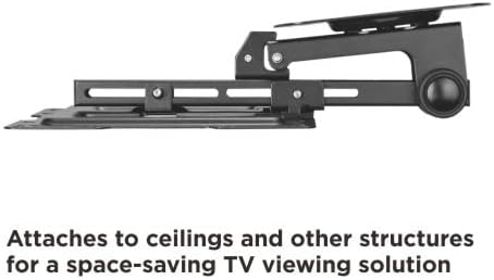 Mount Plus CM322 Flip Down TV and Monitor Roof Ceiling Mount Fits Flat Screen 19 to 43 Inch VESA Compatible 100x100, 200x200 Height Adjustable Pitched Roof