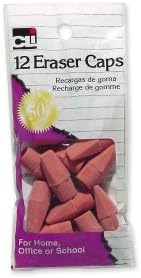 80799 CLI Pencil Eraser Cap - Lead Pencil Eraser - Latex-free - Rubber - 12/Pack - Pink