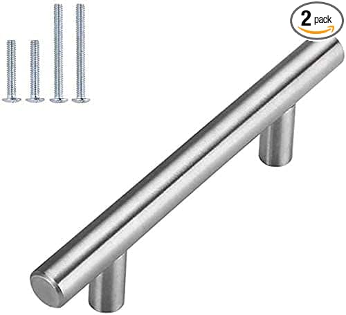 homdiy Brushed Nickel Cabinet Pulls Cabinet Handles, 5in(128mm) Center to Center Dresser Drawer Handles Silver Drawer Pulls for Kitchen, Bedroom, Bathroom, Wardrobe Hardware