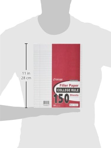 Top Flight Filler Paper, 10.5 x 8 Inches, College Rule, 150 Sheets (12302), White