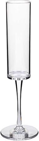 Teensery Clear Acrylic Champagne Flute Unbreakable Wine Toasting Goblet Plastic Tall Stemmed Champagne Glass Reusable Cocktail Cup for Wedding Birthday Party Anniversary, 1 Piece (Straight Style)