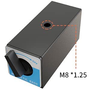 Magnetic Base,Suitable for Magnetic Machine Lights,Indicator Holder Metric M8 X 1.25 Tapped Hole,4.72x1.96x2.16 Inch,1 pc...