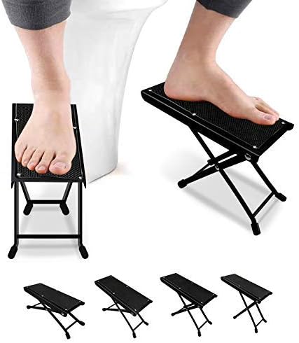 FIGO One Pair Folding Squatting Stool | Multi-Function Foldable 7-9" Height Squatting Toilet Step Stool | Multi-Function Toilet Stool Portable Step for Home Bathroom (Black)