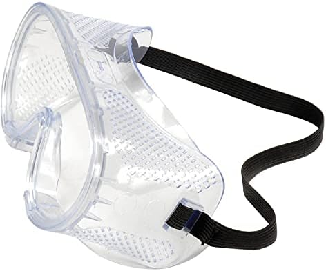 ERB Perforated Impact Resistant Goggles - Standard, Clear Lens, Black Straps