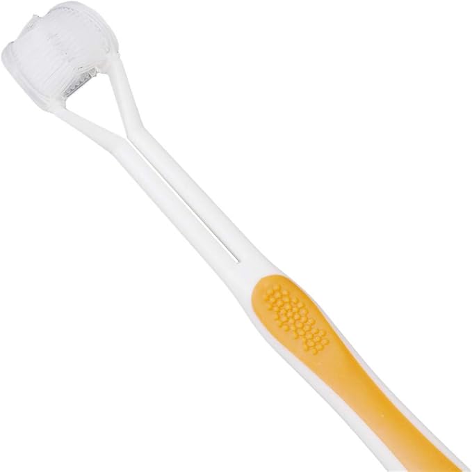3 Sided Toothbrushs Adult Child Manual Toothbrushes Soft Bristle Tooth Brush(Yellow)