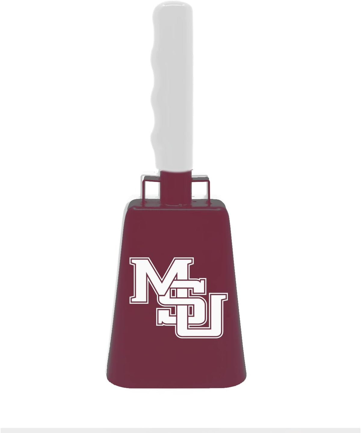 Gametime Sidekicks Mississippi State Bulldogs Steel Maroon Cowbell w/White Rubber Handle -Mississippi State Cowbell with M-State Logo on one side