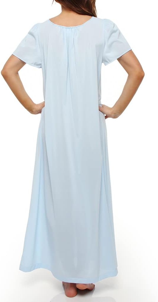 Shadowline Plus Size Women's Petals 53 Inch Short Flutter Sleeve Long Gown