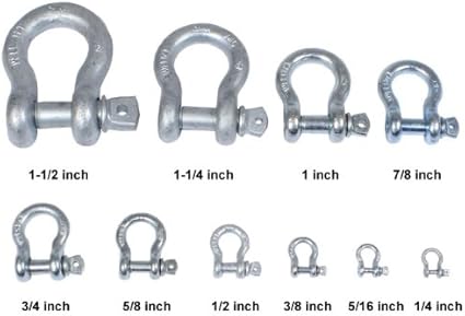 US Cargo Control 34 Inch Galvanized Screw Pin Anchor Shackle Each with a 4.75 Ton Capacity