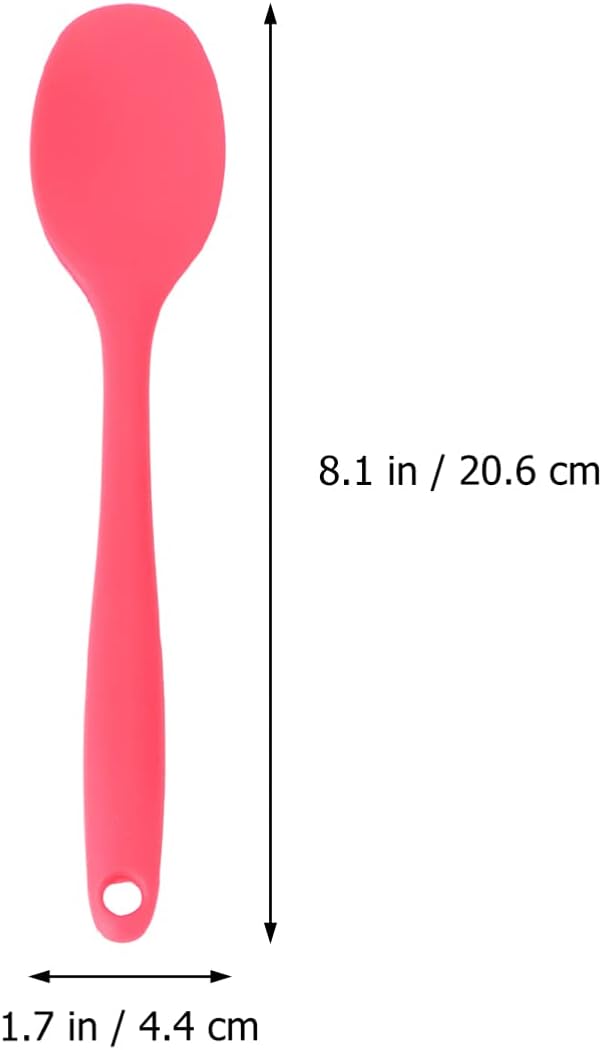 Luxshiny Long Handle Silicone Soup Spoon Non Stick Serving Spoons for Boys and Girls Adults Soup Noodles Milk Powder Dishwasher Safe Set of 2