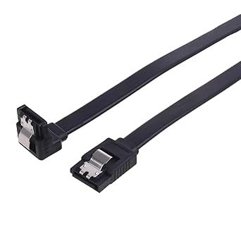 SATA III 6.0 Gbps SATA Cable for Motherboard SATA HDD SSD (16-inch Right Angle Straight SATA Cable, 6.0 Gbps SATA III Cable, SATA 3 6Gbs Cable)(1 Straight 1 Angled)