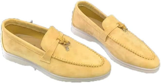 Men's Oxfords Men's Loafers Suede Flat Walking Shoes, Lazy Soft Sole Women's Casual Shoes