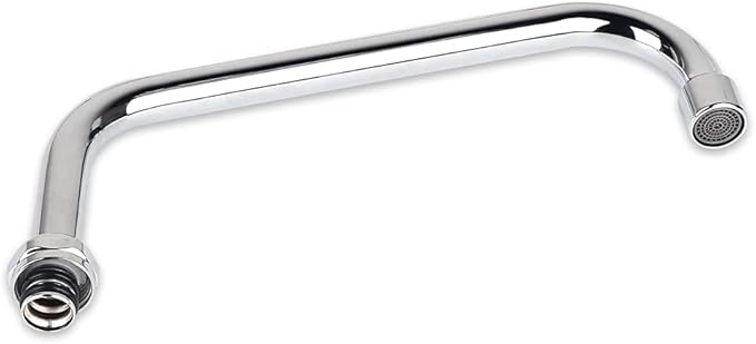 10 Inch Swivel Faucet Spout Replacement Kit for Commercial Kitchen Pre Rinse Faucet, 360 Swing Spouts with 2.2 GPM Aerator Chrome Finish (Connector Size is M25x1.25MM)