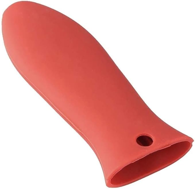 1Pc Heat-Resistant Silicone Hot Handle Holder Pot Sleeve Grip Handle Cover Potholder Sleeve Cookware Handles for Cast Iron, Pans, Metal Frying Pans, Skillets, Griddles Red Clever Design