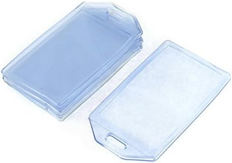 Ucland Plastic Vertical ID Badge Card Holder Pocket Pouch 4pcs Clear