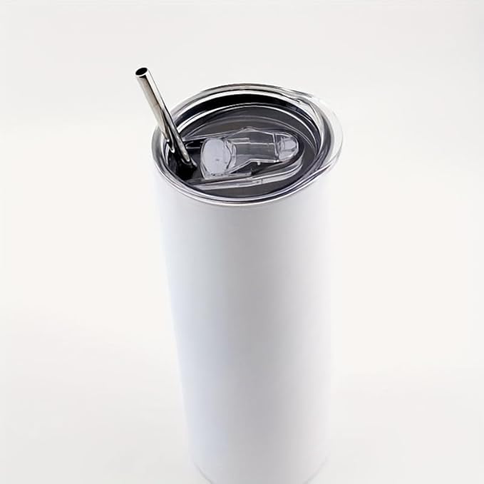4 pcs Sublimation Stainless Steel Water Bottle, Perfect Coating for Sublimation Printing, Sublimation 20oz Straight Tumbler Blanks for Printing (with Stainless Steel Straw)