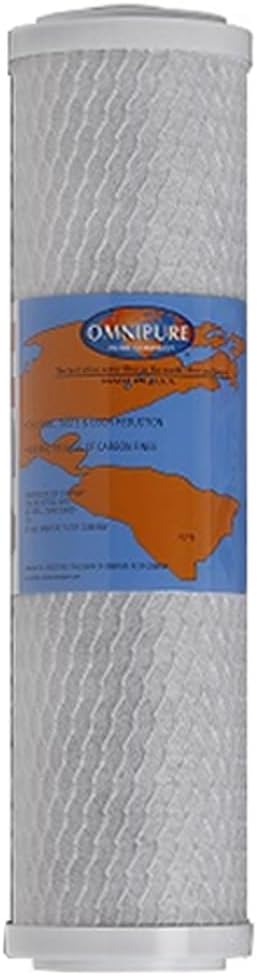 IPW Industries Inc. – Omnipure OMB934-MAX5 Carbon Block Water Filter Cartridge – 5 Micron - Reduces Chlorine, Odor and Taste - 9.75" x 2.75" (1-PACK)